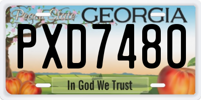 GA license plate PXD7480