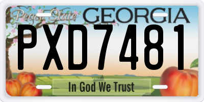 GA license plate PXD7481