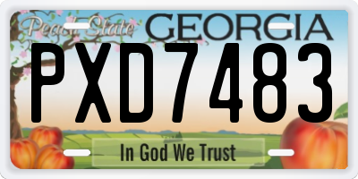 GA license plate PXD7483