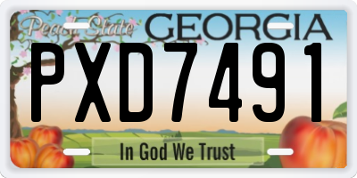 GA license plate PXD7491
