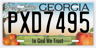 GA license plate PXD7495