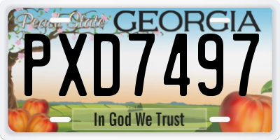 GA license plate PXD7497