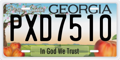 GA license plate PXD7510