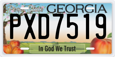 GA license plate PXD7519