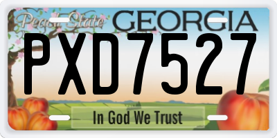 GA license plate PXD7527