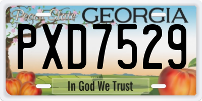 GA license plate PXD7529