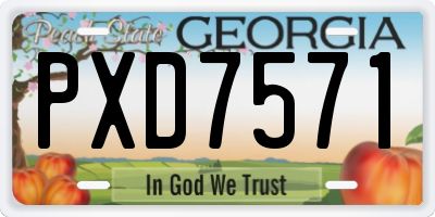 GA license plate PXD7571