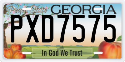 GA license plate PXD7575