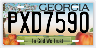 GA license plate PXD7590