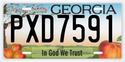 GA license plate PXD7591