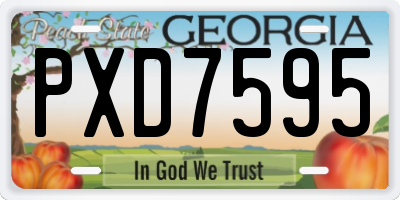 GA license plate PXD7595