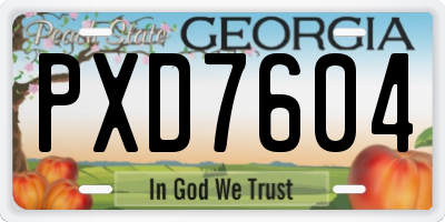 GA license plate PXD7604