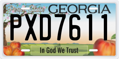 GA license plate PXD7611
