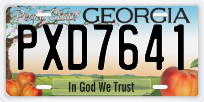 GA license plate PXD7641