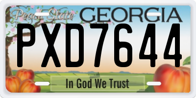GA license plate PXD7644