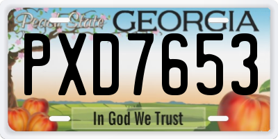 GA license plate PXD7653