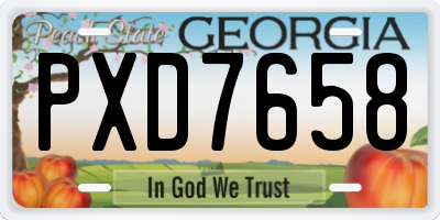 GA license plate PXD7658
