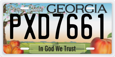 GA license plate PXD7661
