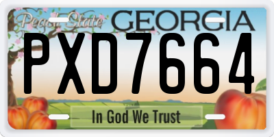 GA license plate PXD7664