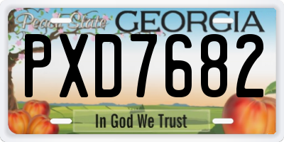 GA license plate PXD7682