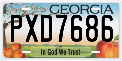 GA license plate PXD7686