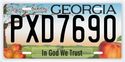 GA license plate PXD7690