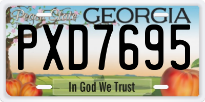GA license plate PXD7695