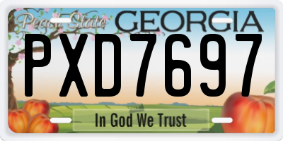 GA license plate PXD7697