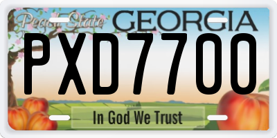 GA license plate PXD7700
