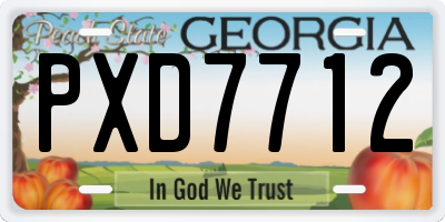 GA license plate PXD7712