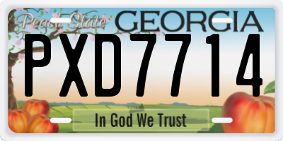 GA license plate PXD7714