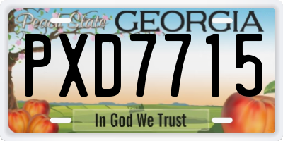 GA license plate PXD7715
