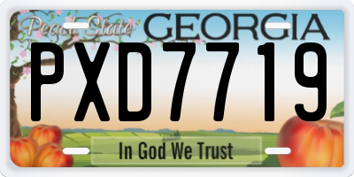 GA license plate PXD7719