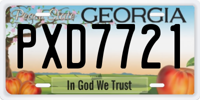 GA license plate PXD7721