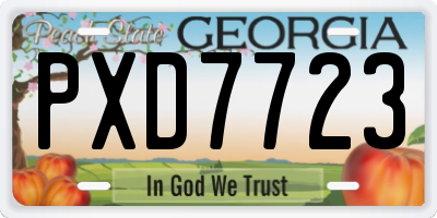GA license plate PXD7723