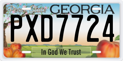 GA license plate PXD7724