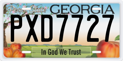 GA license plate PXD7727
