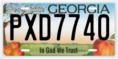 GA license plate PXD7740