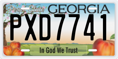 GA license plate PXD7741