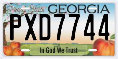 GA license plate PXD7744