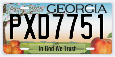 GA license plate PXD7751