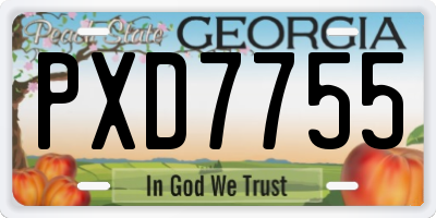 GA license plate PXD7755