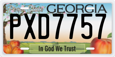 GA license plate PXD7757