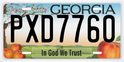 GA license plate PXD7760