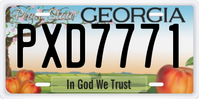GA license plate PXD7771
