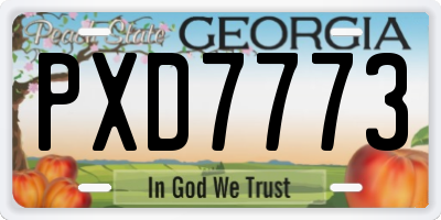 GA license plate PXD7773