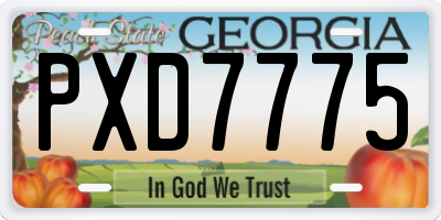 GA license plate PXD7775