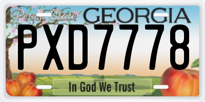 GA license plate PXD7778