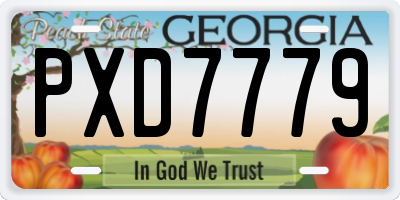 GA license plate PXD7779