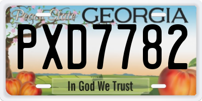 GA license plate PXD7782